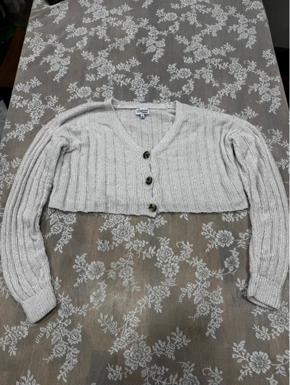 cropped knit cardigan
